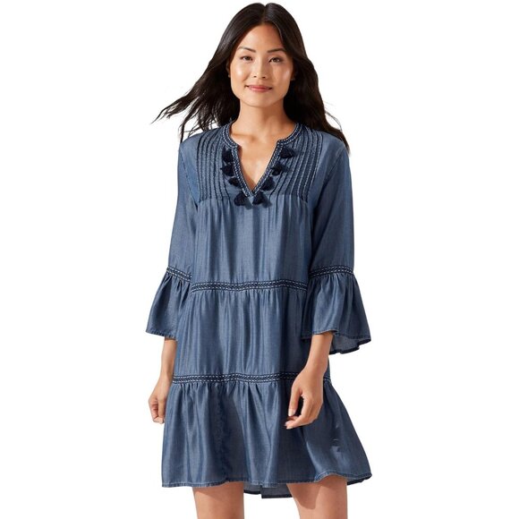 sachin and babi light blue dress Tommy Bahama St. Lucia Embroidered Ruffle Trim Swim Cover-Up Dress - Dresses  & Skirts - Free Shipping